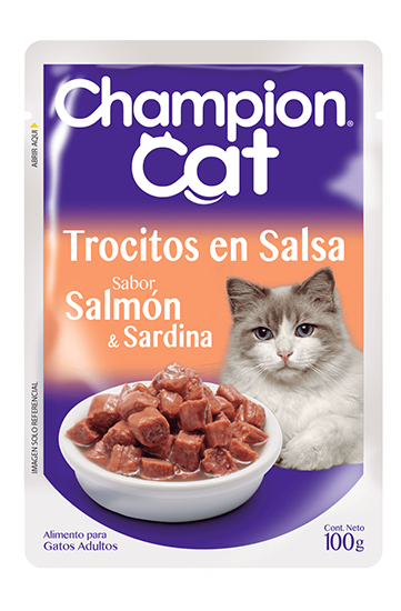 champion cat sardina y salmon trocitos