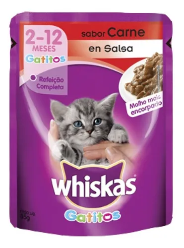 whiskas gatito sabor carne 85gr.